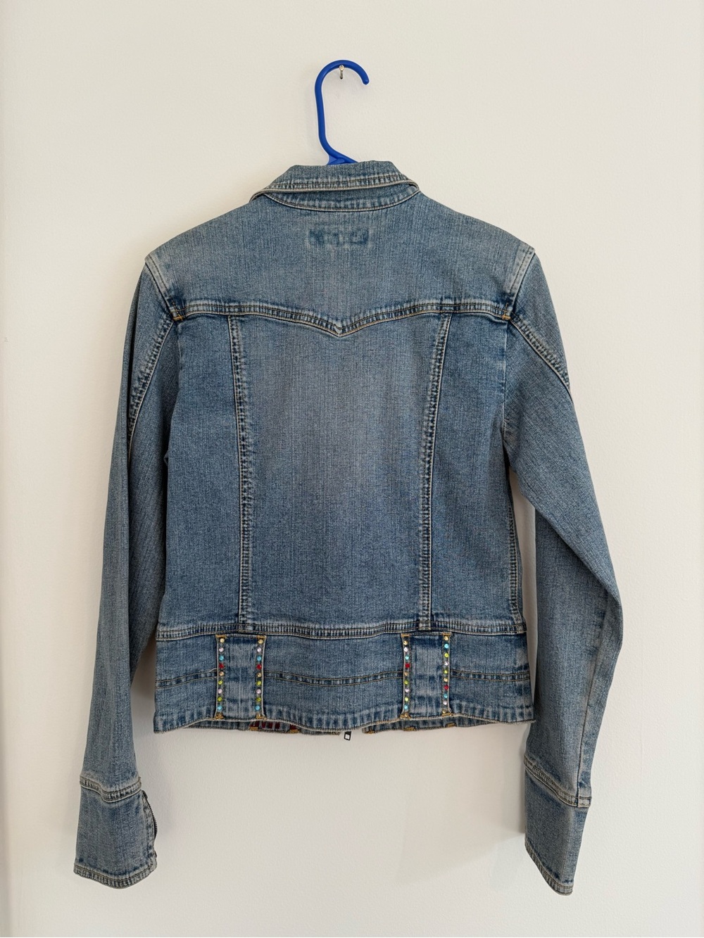 Vintage Yuka Jeans Denim Jean Jacket Bedazzled Sample Women’s Medium - Picture 5 of 14